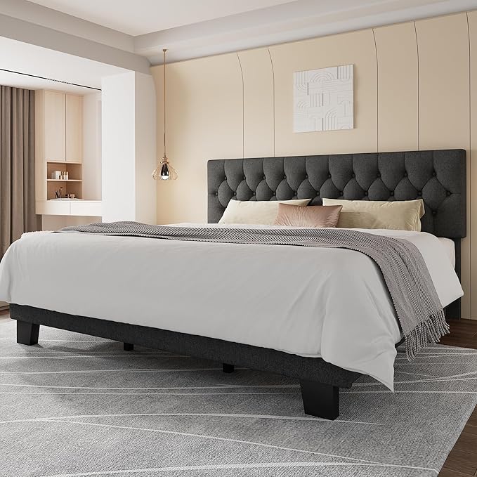 Feonase King Size Platform Bed Frame, Upholstered Bed - Image 7