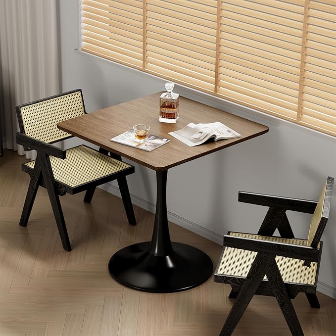 Walnut Square Tulip Table for 2, 24 Inch Small Dining Table - Image 5