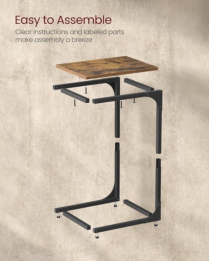 VASAGLE C-Shaped End Table, Small Side Table - Image 7