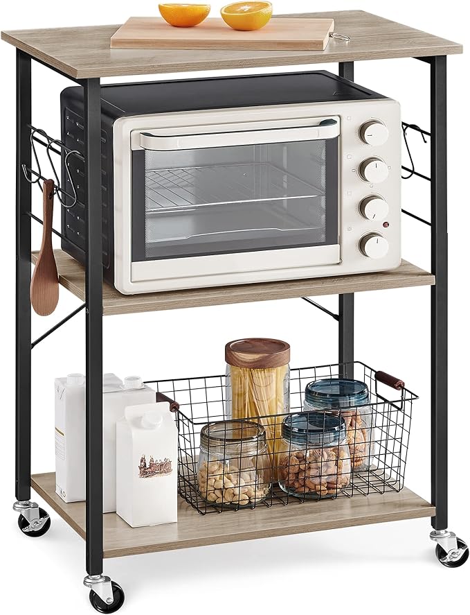 VASAGLE Kitchen Shelf on Wheels, Serving Cart by VASAGLEbySONGMICSHOME