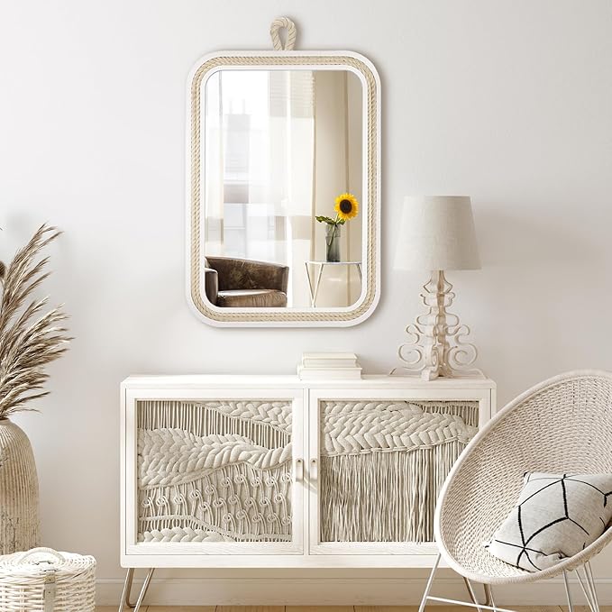 Nautical Rope Mirror Rectangular Hanging Mirrors - Image 6
