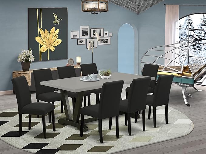 East West Furniture V697AB624-9 9 Piece Dining Room Table Set Includes a - Image 2