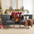 COLAMY Modern Wingback Living Room Chair Set of 2, Upholstered Fabric Accent by COLAMYINC