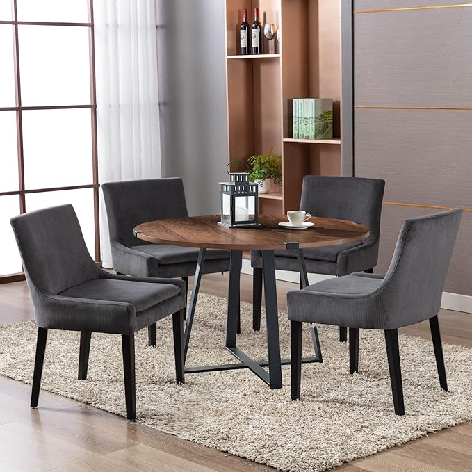 COLAMY Modern Dining Chairs Set of 6, Upholstered Corduroy Accent Side Leisure - Image 8
