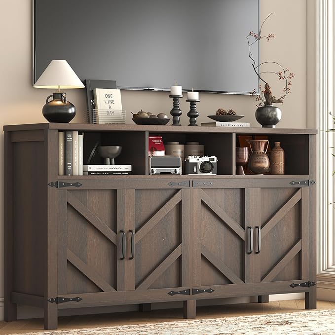 Buffet Sideboard with Storage Farmhouse with 4 Doors, Dining Room - Image 6