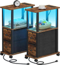 TUTOTAK Small Narrow End Tables, LED Side Tables by WelcometotheTUTOTAKHome
