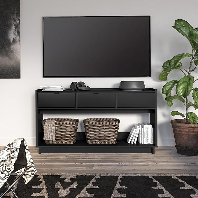 Prepac Black Simply Modern Entryway Table, Narrow Console Table - Image 11