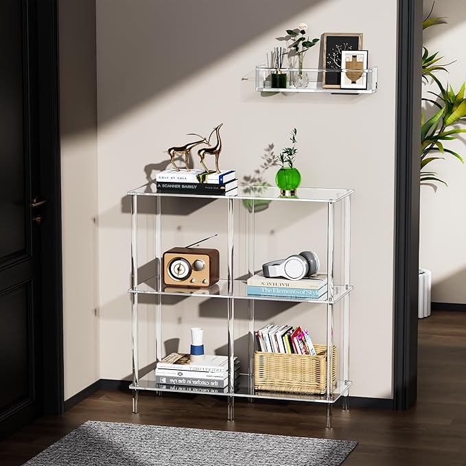 Acrylic Side Table Clear 3-Tier End Table - Image 9