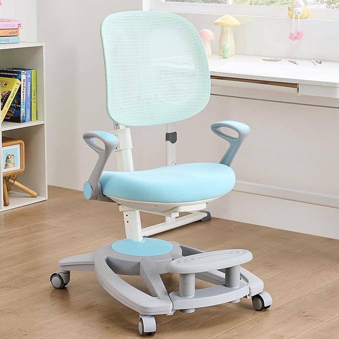 Ergonomic Kids Desk Chair with Footrest & Height-Adjustable Seat, Work & Dining - Image 3
