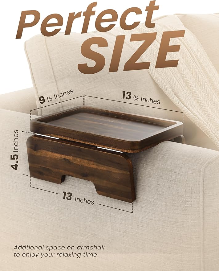 HOLANA Acacia Couch Armrest Table - Image 2