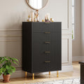 GarveeHome Black Dresser, Modern 5 Drawer Dresser by GarveeHome