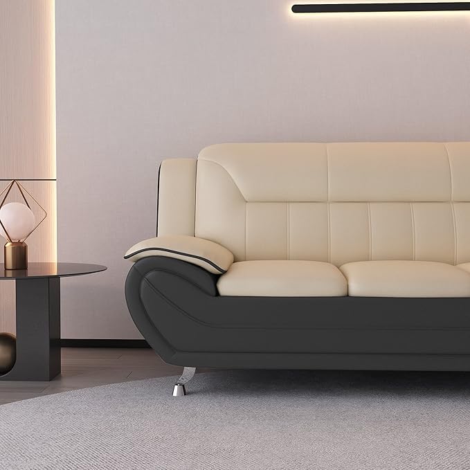 Container Furniture Direct Michael Modern Faux Leather Upholstered Stainless - Image 7
