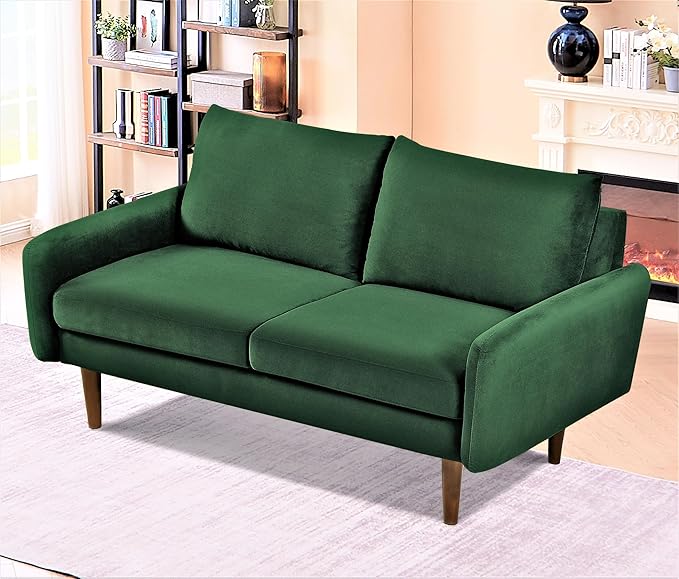 Container Furniture Direct Kent Velvet Loveseat Sofa - Image 7