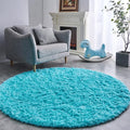 FJZFING Blue Round Rug Ultra-Soft Plush Modern 6x6 Circle Area Rug by FJZFING