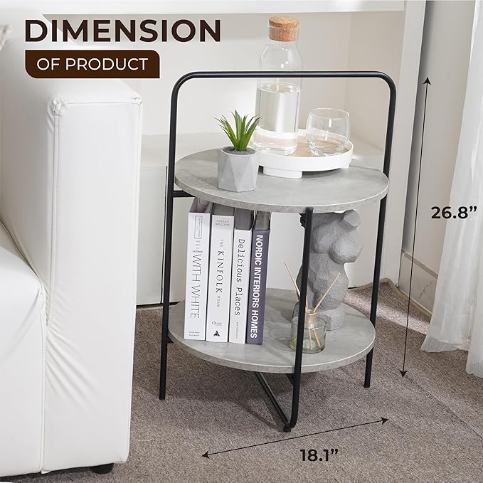 Mijas 2-Tier Side Table, Round End Table, A Stylish and Functional Addition - Image 2