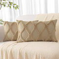 decorUhome Throw Pillow Covers 12x20 Inch Set of 2, Soft Plush Faux Fur Wool by decorUhome