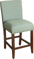 Homepop Home Decor | Backless Nailhead Trim Counter Height Bar Stools | 24 Inch by HomePop