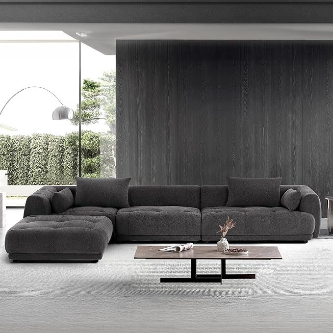 COLAMY 144" Modular Sectional Chenille Couch - Image 8