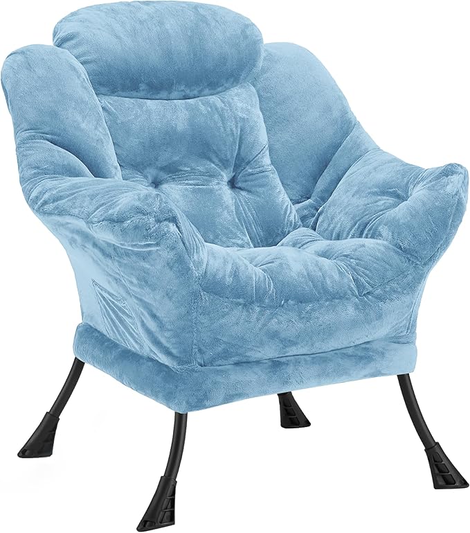 Fabric Lazy Chair for Adults, Oversized Upholstered Sofa Chair, Plush Comfy by Halituny