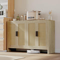 Rattan Buffet Cabinet with Storage, Sideboard with Doors, TV Stand, Farmhouse by MERICONIA