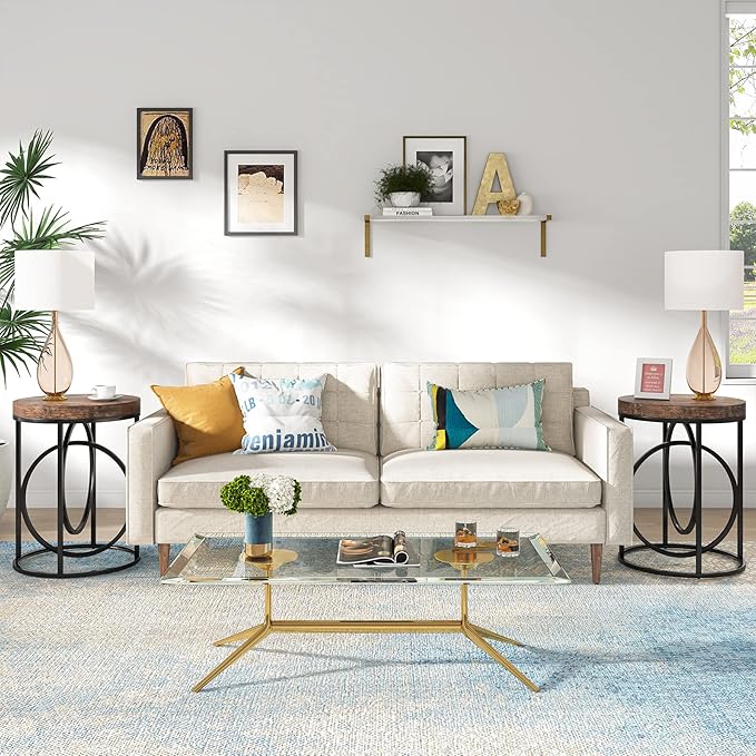 Tribesigns Round End Table for Living Room, 20-Inch Wide, Industrial Side Table - Image 7