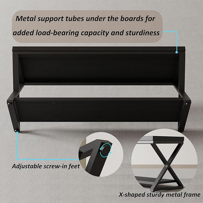 IBF Black Bench, Modern Entryway Bench - Image 4