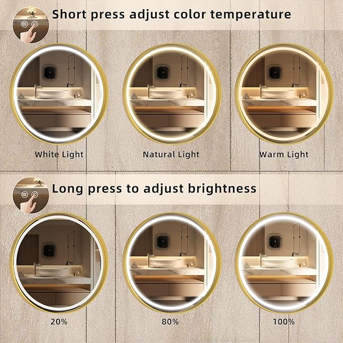 Hasipu 32 Round LED Mirror for Bathroom - Image 4