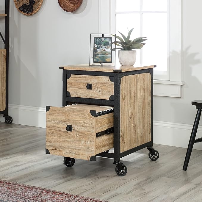 Sauder Steel River Pedestal File Cabinet, Metal Accent File Cabinet, Casters - Image 7