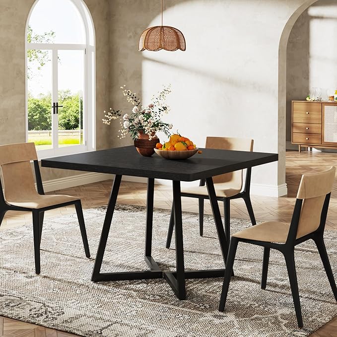 Tribesigns Square Dining Table for 6, 31.5" Industrial Dinner Table - Image 4