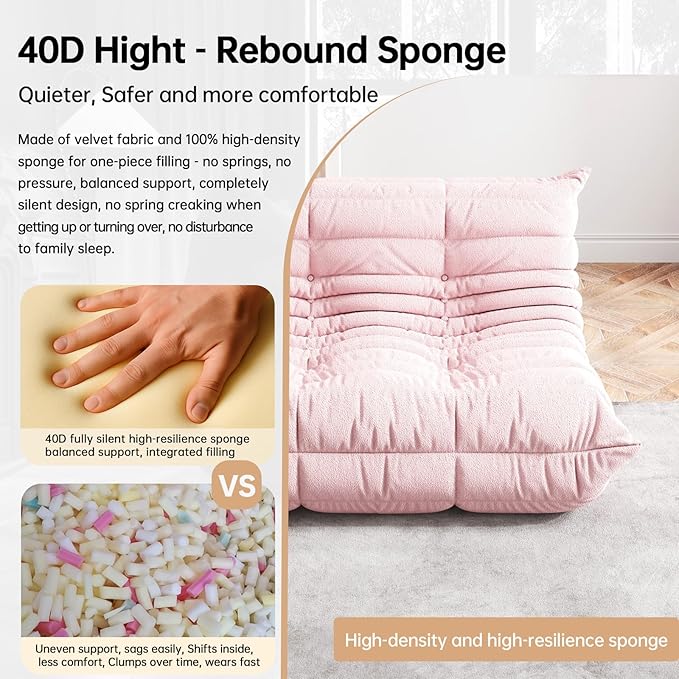 Bean Bag Chairs for Adults, Memory Foam Couch Loveseat Sofa Chair, Soft Teddy - Image 4