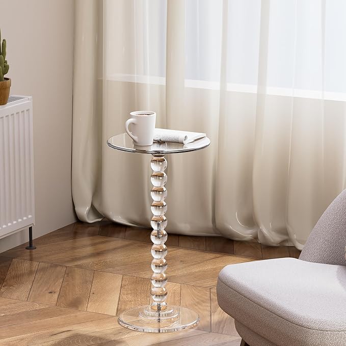 Acrylic Side Table, End Table Round Top - Image 8