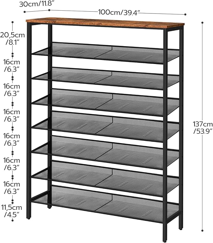 HOOBRO 8 Tier Shoe Rack, 39.4"L Shoe Shelf, Large Capacity Shoe Storage - Image 2