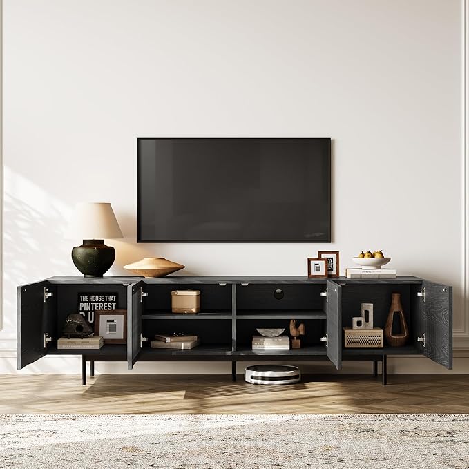 POVISON Full Assembled Mid-Century Modern TV Stand - Image 3