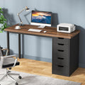 Tribesigns Computer Desk with 5 Drawers, 47 inches Rustic Brown Home Office by Tribesigns