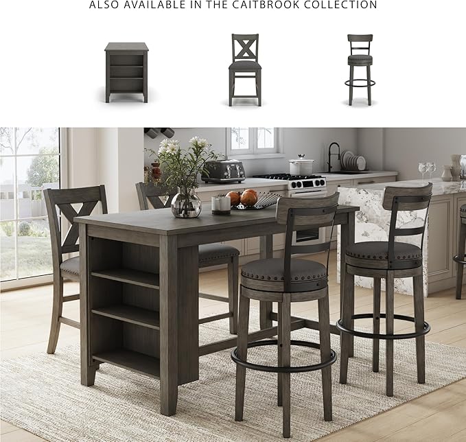 Signature Design by Ashley Caitbrook 30" Farmhouse Bar Height Upholstered - Image 6