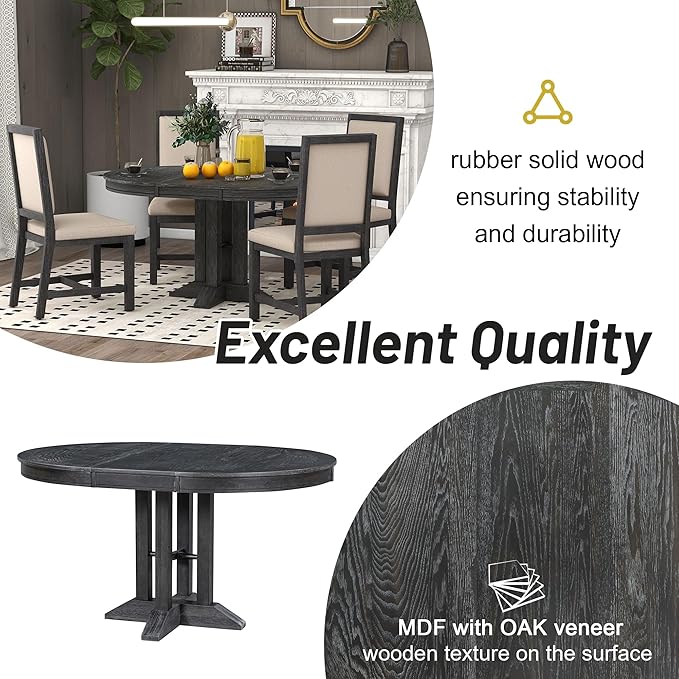 FULife Country Rustic Design Round Table - Image 7