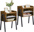 VECELO Nightstand Set of 2, Industrial Side End Table/Stackable Accent Furniture by VECELO