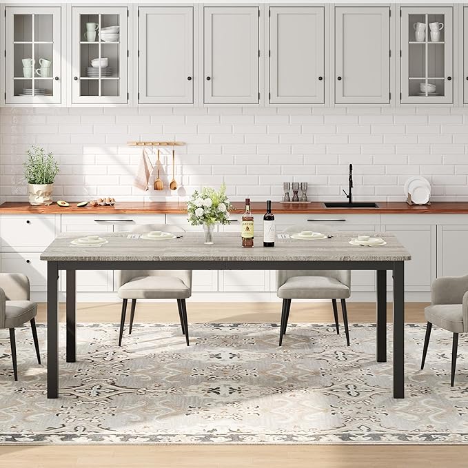 GarveeHome 78.7in Industrial Dining Table - Image 3