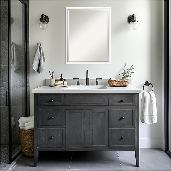 Amanti Art White Bathroom Mirror - Image 6