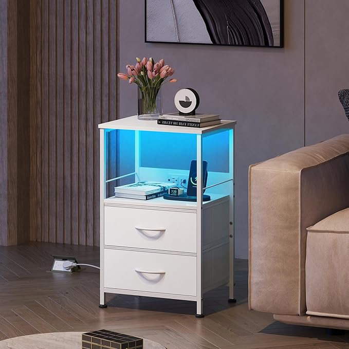 WLIVE White Night Stand Set of 2 - Image 7