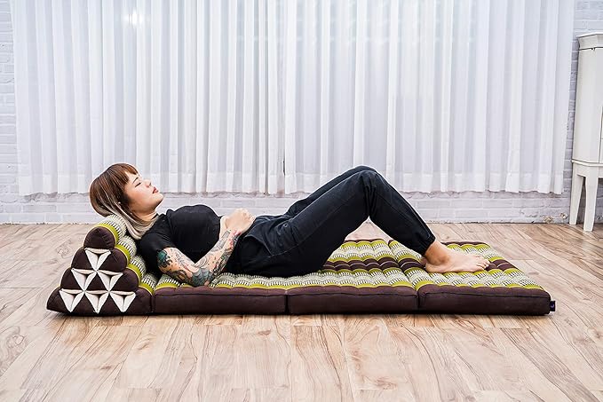 Leewadee 3-Fold Mat XXL with Triangle Cushion – Firm TV Pillow, Foldable - Image 5