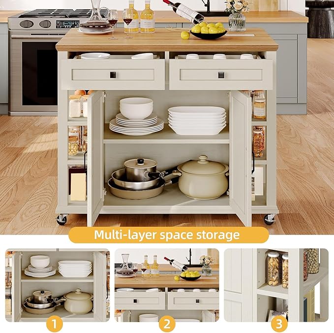 DWVO Rolling Kitchen Island - Image 4