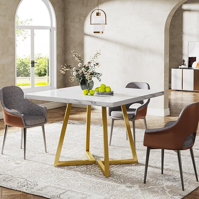 Tribesigns Square Dining Table for 6, 31.5" Modern Dinner Table - Image 3