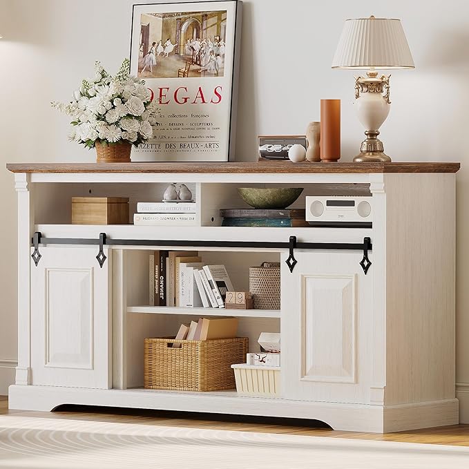 IRONCK Farmhouse TV Stand for 65+ Inch TV, Media Console for Living Room - Image 3