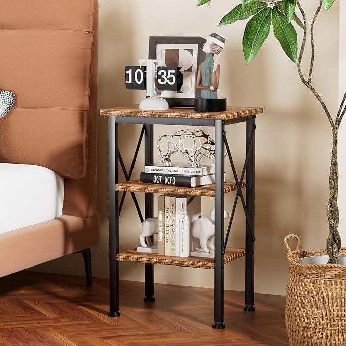 VECELO Modern Nightstands X-Design Side End Table Night Stand - Image 5