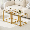 Garden 4 you Coffee Table Set of 2, Modern Patterned Glass Nesting Table by Garden4you