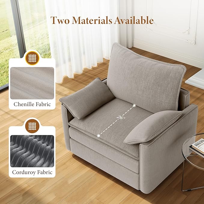 Vesgantti 40" Single Seat Sofa, Comfy Cloud Couch Deep Seat Upholstered Couch - Image 4