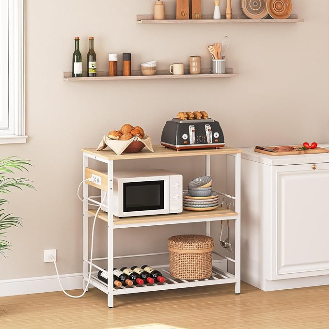 HOOBRO Kitchen Island with Storage, Kitchen Island Table with Power Outlet - Image 2