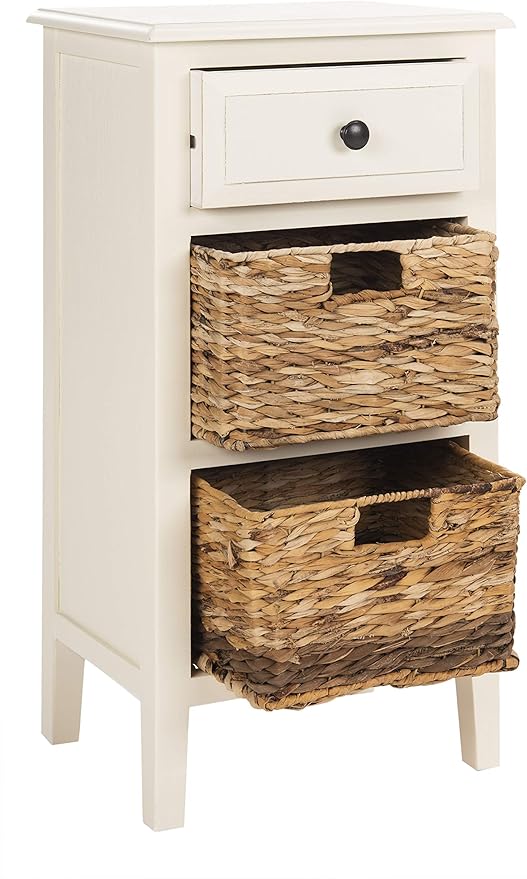Safavieh Home Collection Everly Drawer, Vintage White 1-Drawer 2 Removable - Image 4