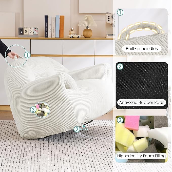 DAICO Bean Bag Chairs for Adults Beanbag Sofa - Image 5